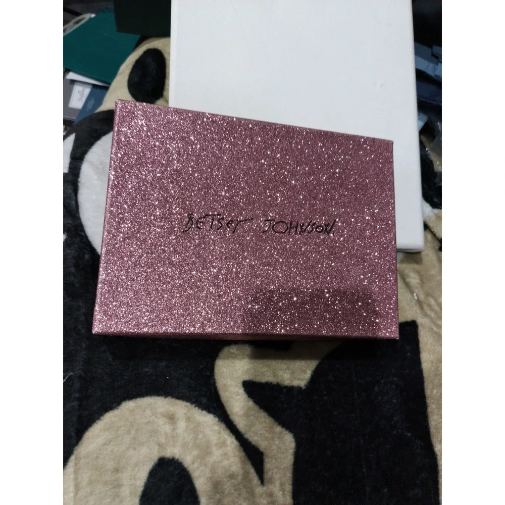 Betsey Johnson Cosmetic Bag Butterfly Wristlet Sequined Still With Box